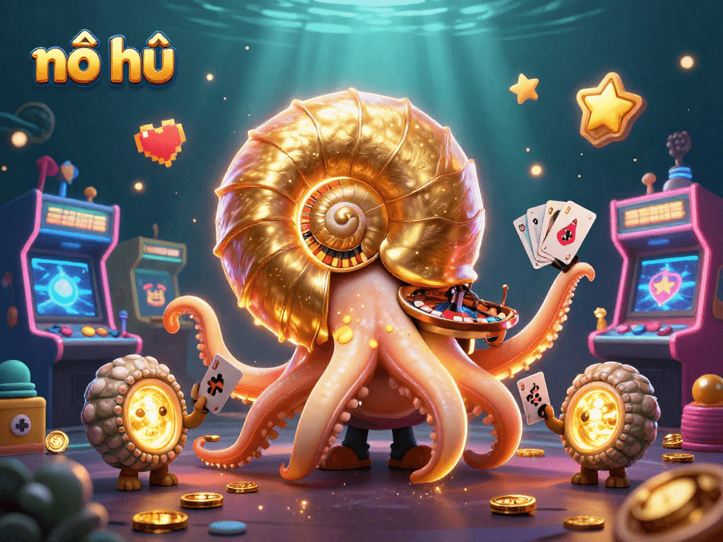 spin the nổ hũ slot reels with vibrant casino elements in a vibrant underwater scene