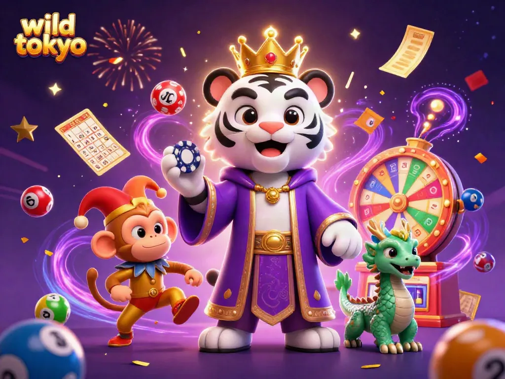 Experience the thrill of wild tokyo casino with vibrant gaming visuals and lucky characters in action.
