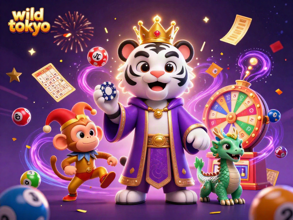 Experience the thrill of wild tokyo casino with vibrant gaming visuals and lucky characters in action.